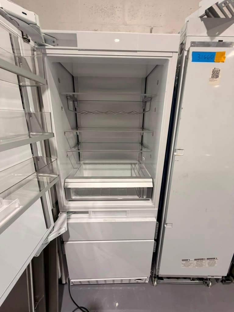 Actual Monogram integrated refrigerator open