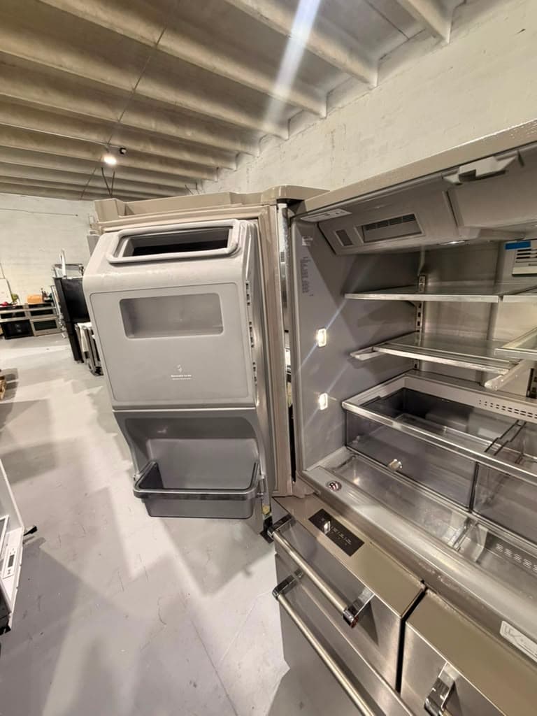 Left interior of the actual KitchenAid five-door refrigerator