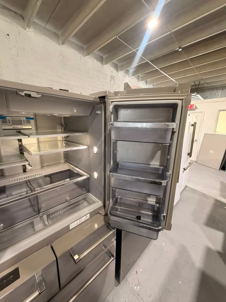 Right interior of the actual KitchenAid five-door refrigerator