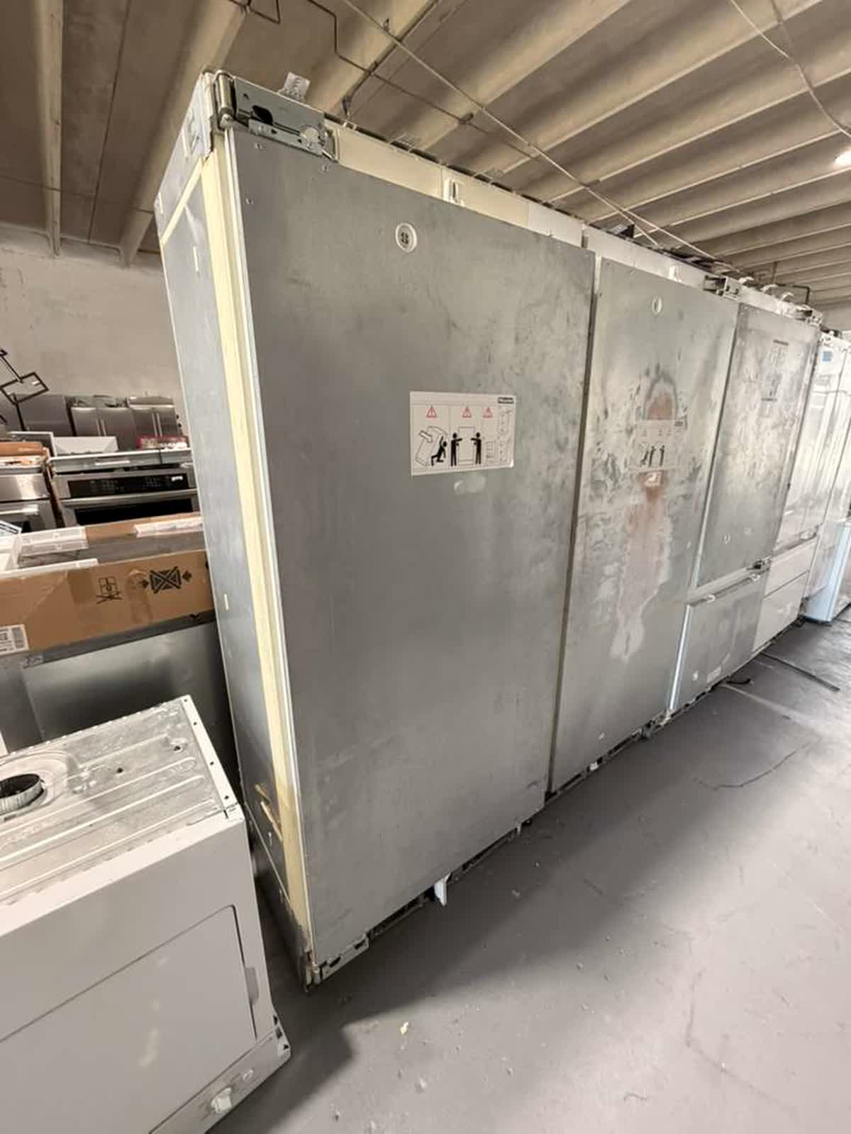 Right-angle view of the actual Miele refrigerator column pair