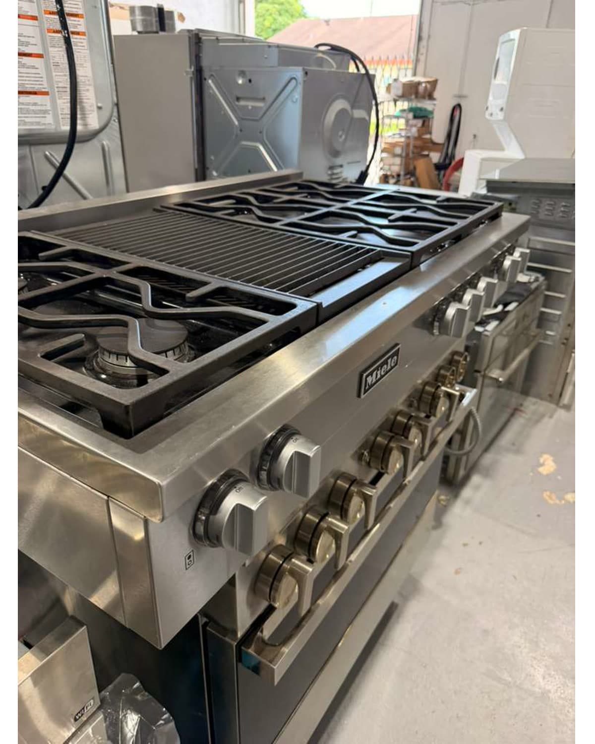 Actual miele 48-inch dual-fuel range photographed in Oakland Park