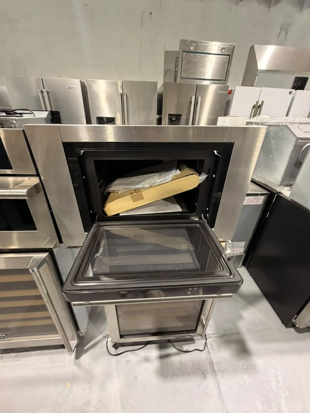 Actual viking 30-inch combi steam oven photographed in Oakland Park — actual unit · open interior