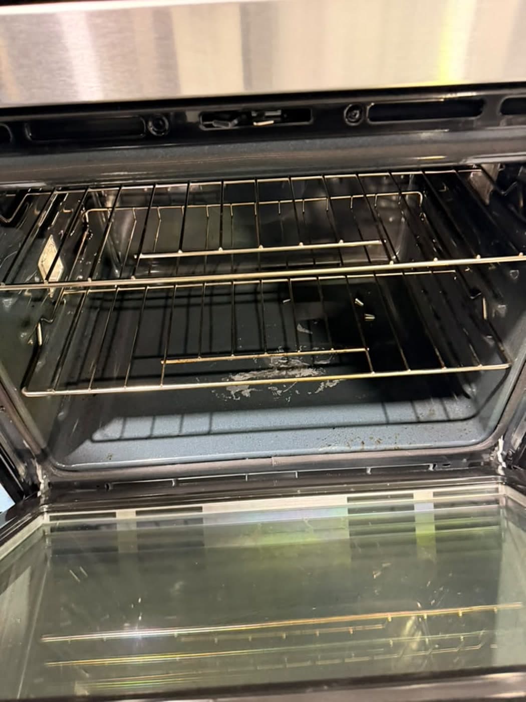 Actual whirlpool 30-inch combination wall oven photographed in Oakland Park — actual unit · lower oven cavity