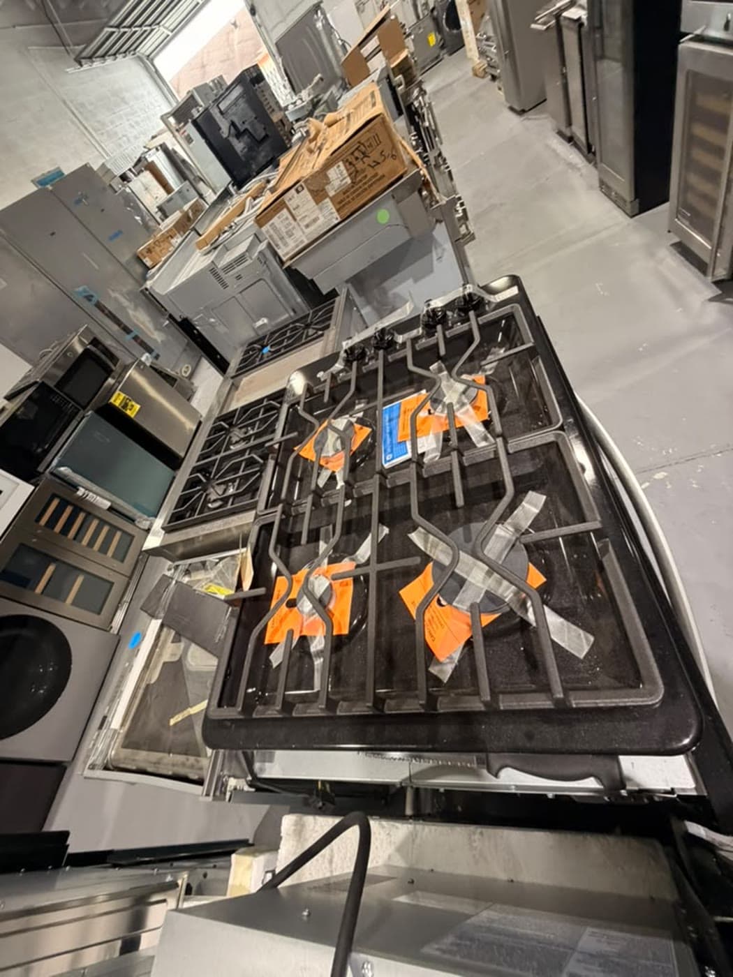 Actual ge 30-inch gas cooktop photographed in Oakland Park — actual unit · top angle