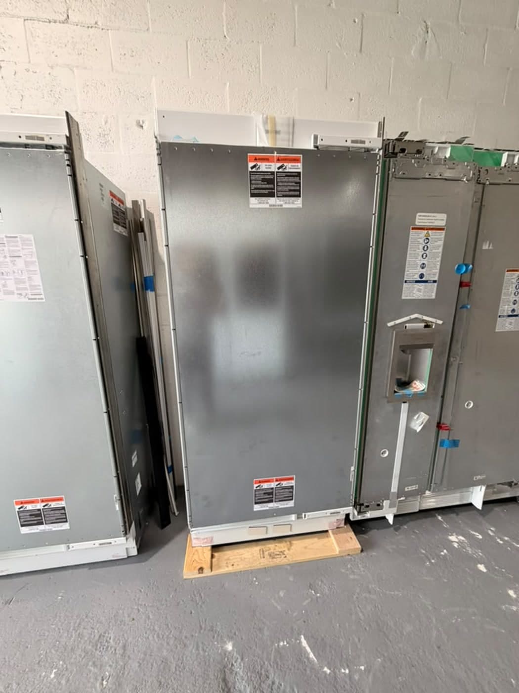 Actual sub-zero 36-inch refrigerator column photographed in Oakland Park — actual unit · closed front overview