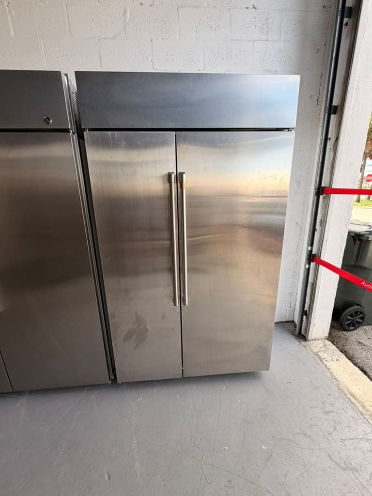 Actual café 48-inch side-by-side refrigerator photographed in Oakland Park
